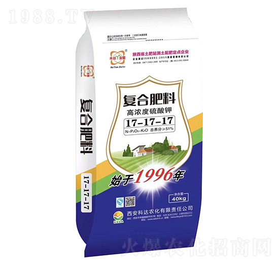高濃度硫酸鉀復合肥料17-17-17-黑沃-科達農(nóng)化