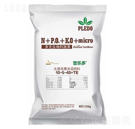 大量元素水溶肥料10-5-40+TE-普樂(lè)多-中?？萍? style=