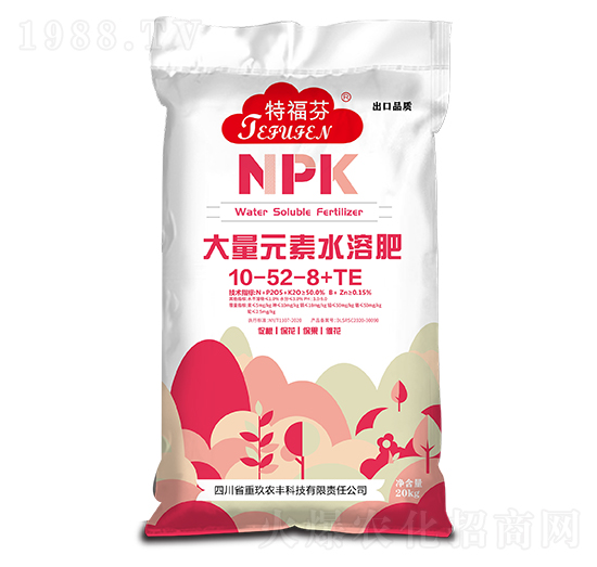 大量元素水溶肥15-52-8+TE 特福芬 宇達化工