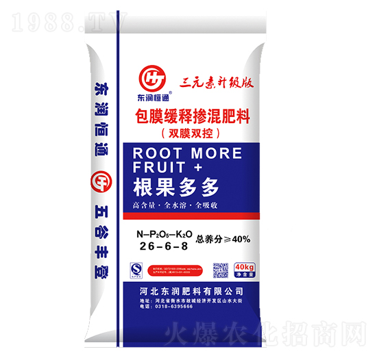 包膜緩釋摻混肥料26-6-8-根果多多-東潤肥料