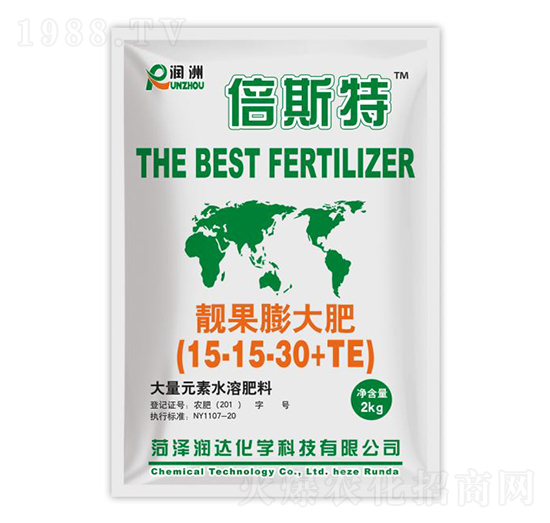 靚果膨大肥大量元素水溶肥15-30-15+TE-倍斯特-潤達化學(xué)