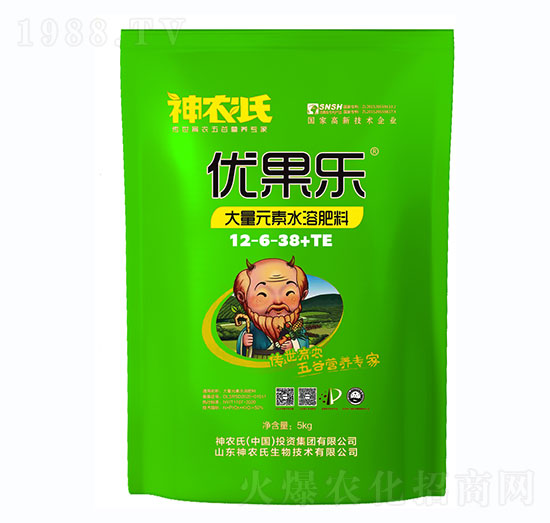 高鉀型大量元素水溶肥料12-6-38+TE-優(yōu)果樂-神農(nóng)氏