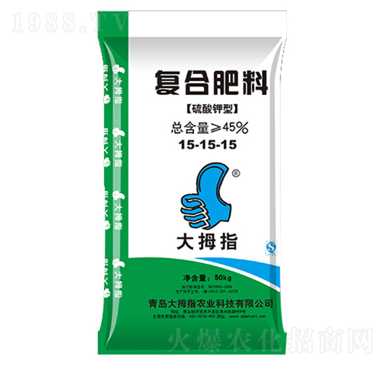 硫酸鉀型復(fù)合肥料15-15-15-大拇指