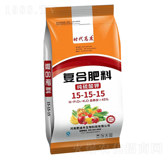 純硫酸鉀復(fù)合肥料15-15-15-時(shí)代高度-肥減半