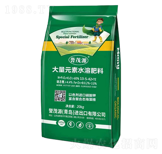 大量元素水溶肥料13-5-42+TE-譽茂源