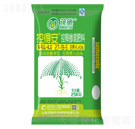 抗燒硫酸鉀型控釋摻混肥料27-19-5-控得安-茂施農(nóng)業(yè)