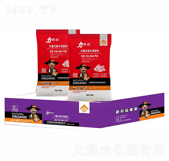 高氮高鉀型大量元素水溶肥料20-10-30+TE-力顆旺-嘉盛中農