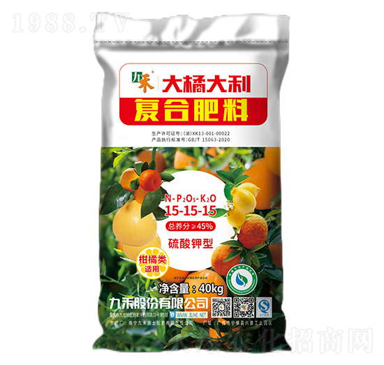 柑橘類適用復合肥料15-15-15-大橘大利-九禾
