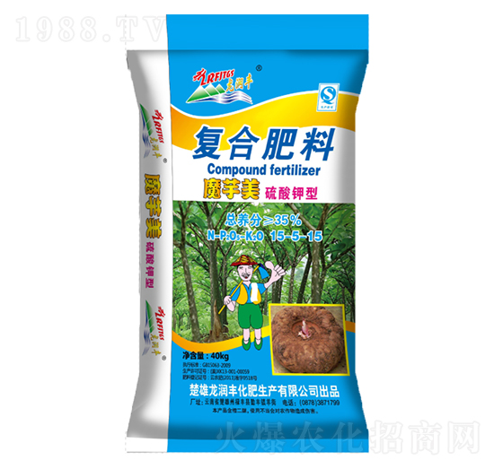 魔芋專用硫酸鉀型復(fù)合肥料15-5-15-龍潤(rùn)豐