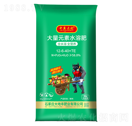 大量元素水溶肥12-6-40+TE-中冀大化-大地豐