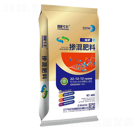 水稻適用摻混肥料22-12-12-一遍肥-助民豐-中億農業(yè)